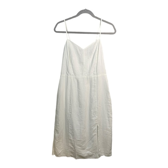 J. Crew Factory Linen Blend Slip Midi Dress in White Size 6 NWT - Picture 4 of 14